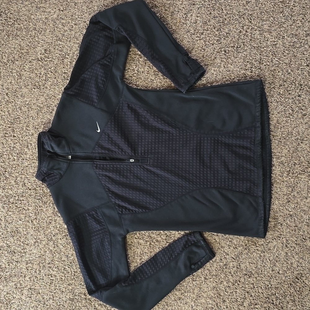 Nike Black Long Sleeve Therma Fit Shirt Medium